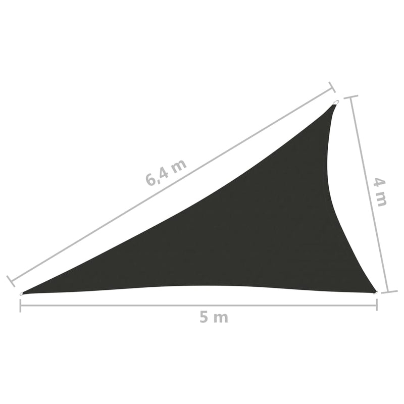 vidaXL antracitszürke háromszögű oxford-szövet napvitorla 4x5x6,4 m