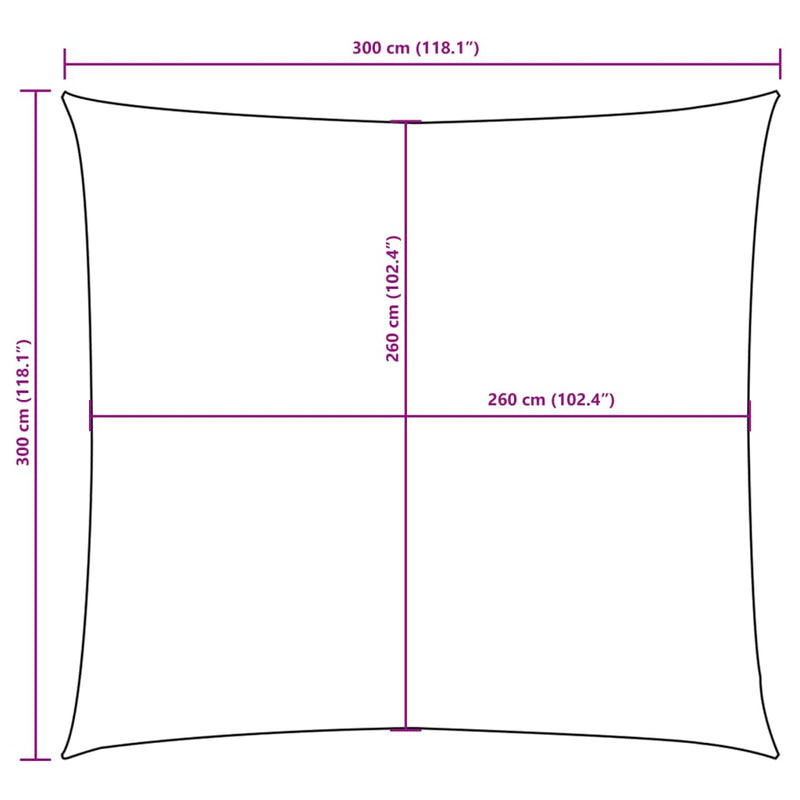 vidaXL bézs négyzet alakú oxford-szövet napvitorla 3 x 3 m