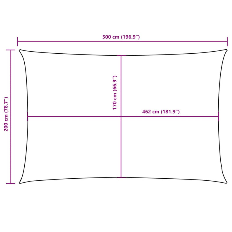 vidaXL bézs téglalap alakú oxford-szövet napvitorla 2 x 5 m