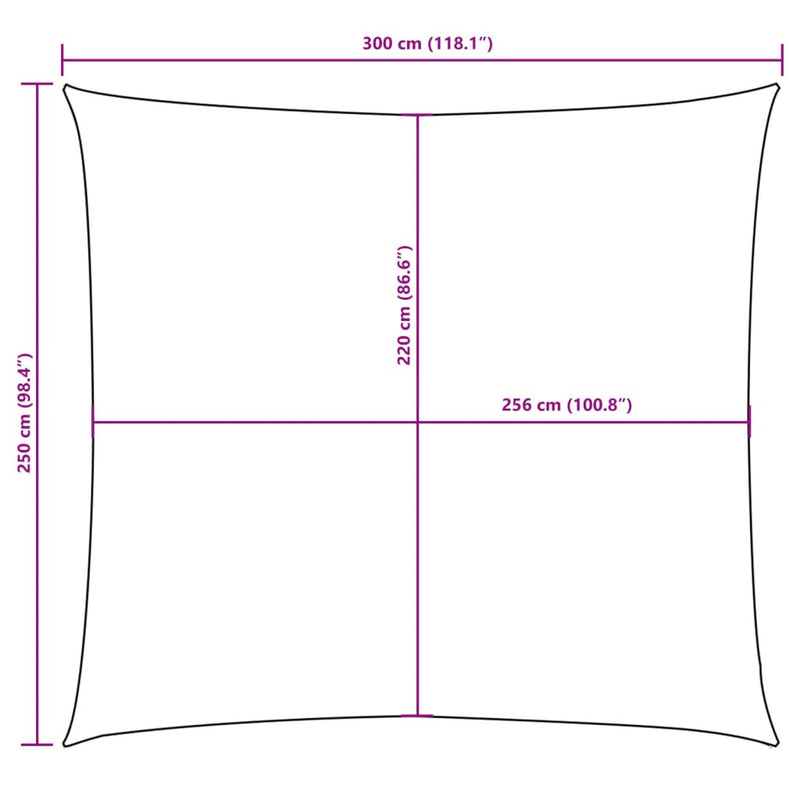 vidaXL bézs téglalap alakú oxford-szövet napvitorla 2,5 x 3 m