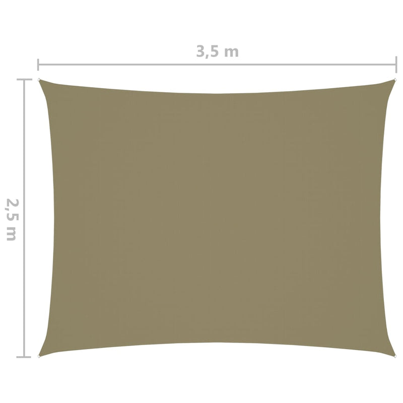 vidaXL bézs téglalap alakú oxford-szövet napvitorla 2,5 x 3,5 m