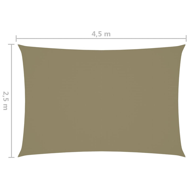 vidaXL bézs téglalap alakú oxford-szövet napvitorla 2,5 x 4,5 m