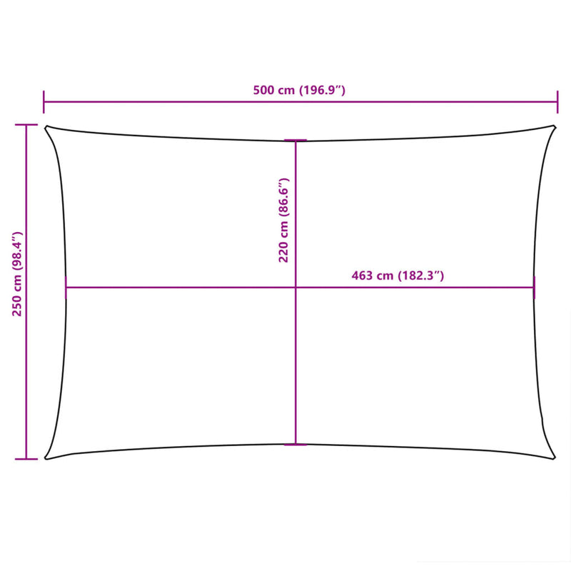 vidaXL bézs téglalap alakú oxford-szövet napvitorla 2,5 x 5 m