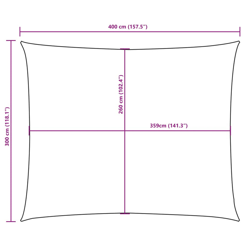 vidaXL bézs téglalap alakú oxford-szövet napvitorla 3 x 4 m