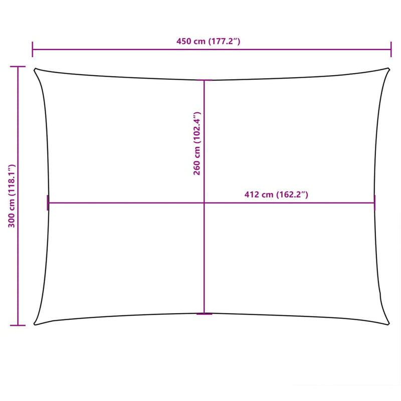 vidaXL bézs téglalap alakú oxford-szövet napvitorla 3 x 4,5 m