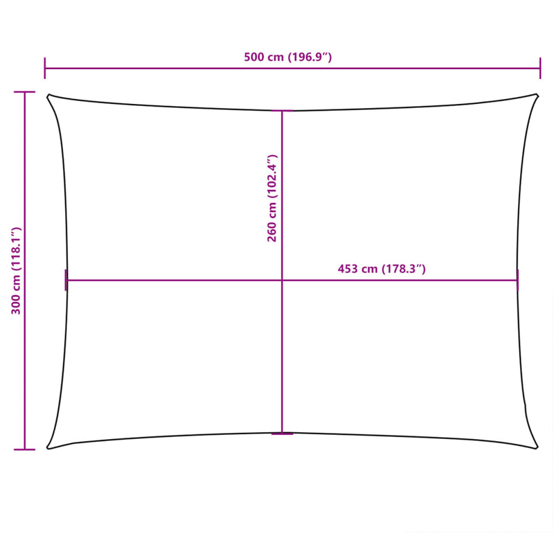 vidaXL bézs téglalap alakú oxford-szövet napvitorla 3 x 5 m