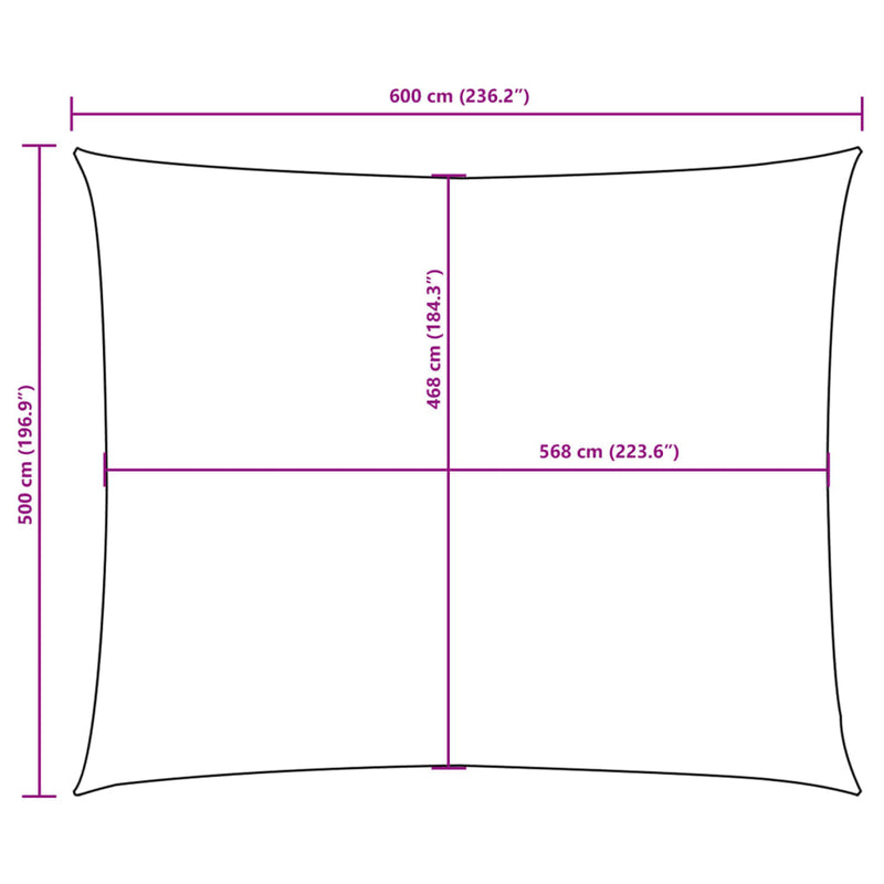 vidaXL bézs téglalap alakú oxford-szövet napvitorla 5 x 6 m