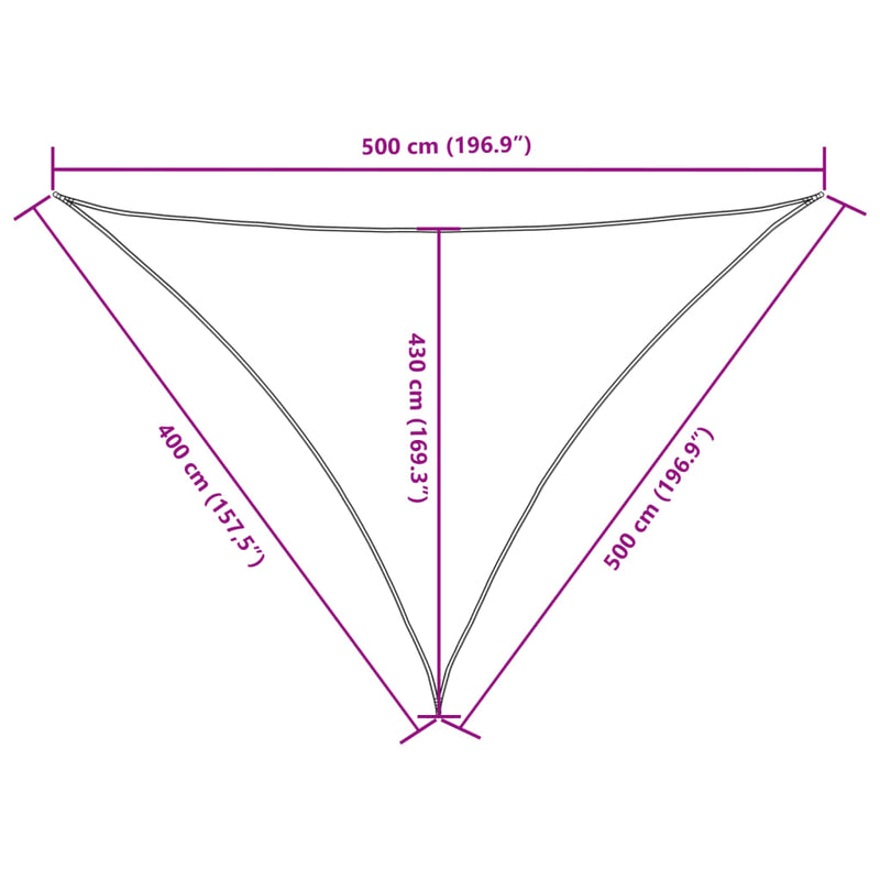 vidaXL bézs háromszög alakú oxford-szövet napvitorla 4 x 5 x 5 m