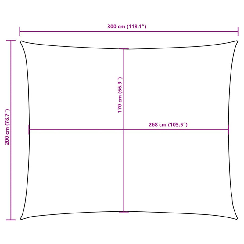 vidaXL krémszínű téglalap alakú oxford-szövet napvitorla 2 x 3 m