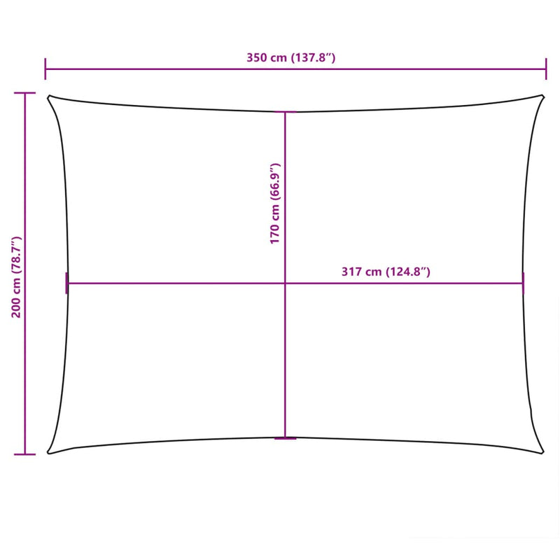 vidaXL krémszínű téglalap alakú oxford-szövet napvitorla 2 x 3,5 m