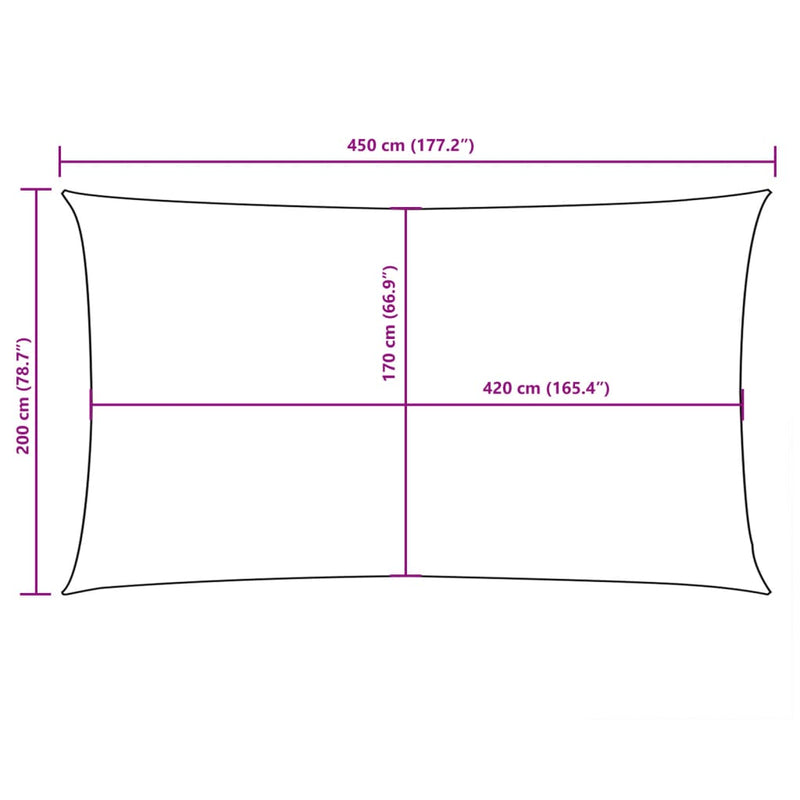 vidaXL krémszínű téglalap alakú oxford-szövet napvitorla 2 x 4,5 m