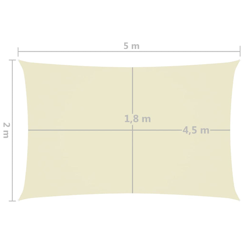 vidaXL krémszínű téglalap alakú oxford-szövet napvitorla 2 x 5 m