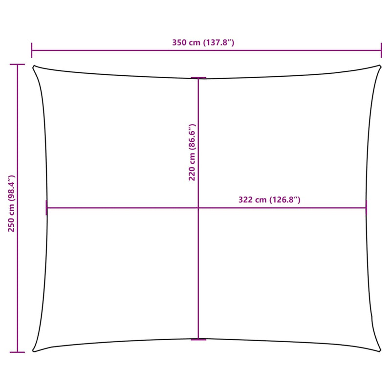 vidaXL krémszínű téglalap alakú oxford-szövet napvitorla 2,5 x 3,5 m