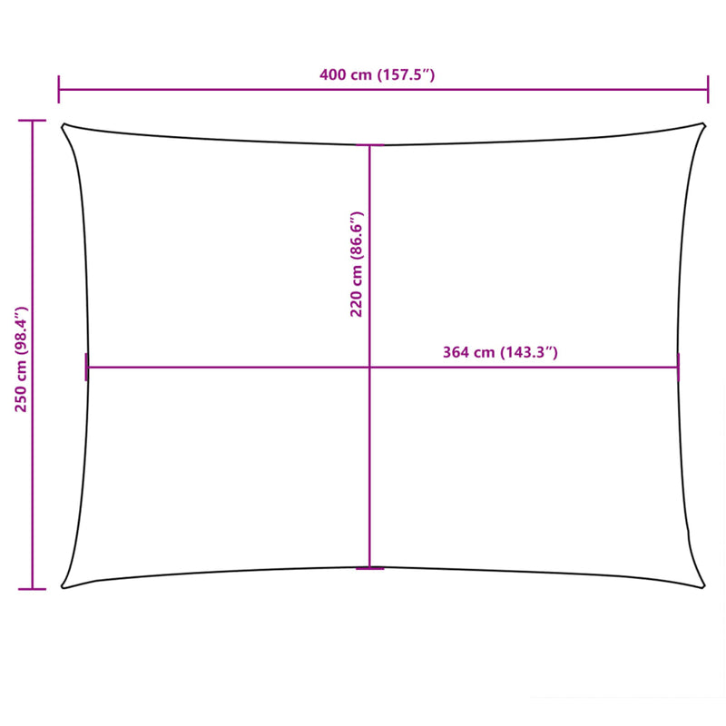 vidaXL krémszínű téglalap alakú oxford-szövet napvitorla 2,5x4 m