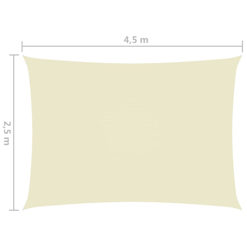 vidaXL krémszínű téglalap alakú oxford-szövet napvitorla 2,5x4,5 m