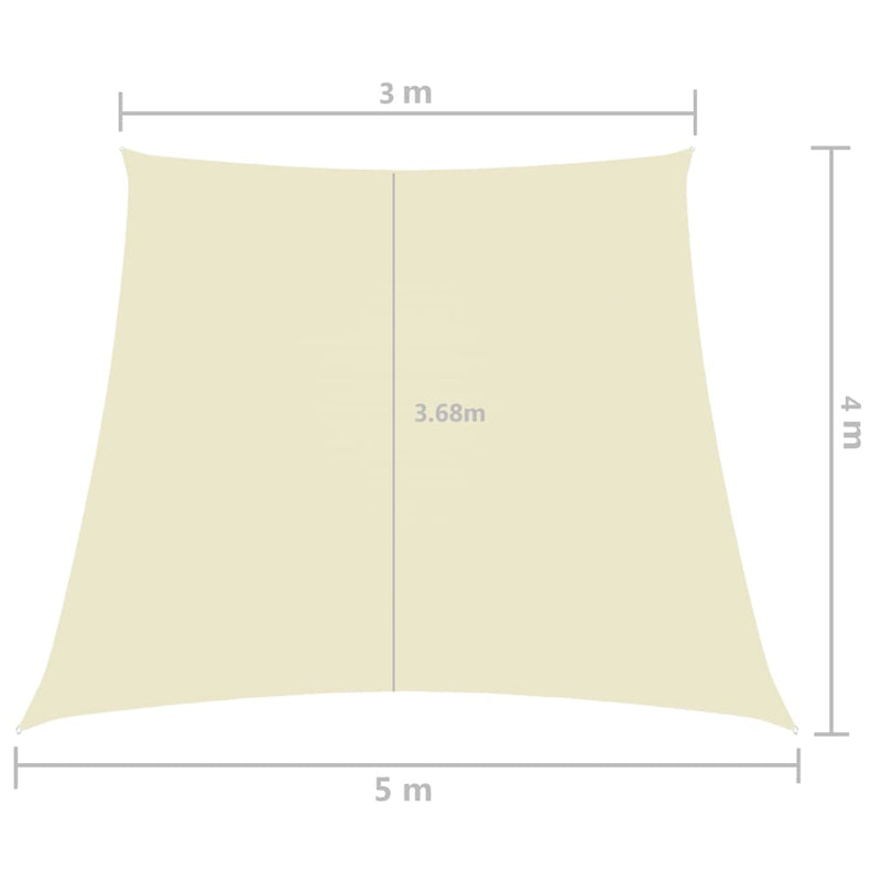 vidaXL krémszínű trapéz alakú oxford-szövet napvitorla 3/5 x 4 m