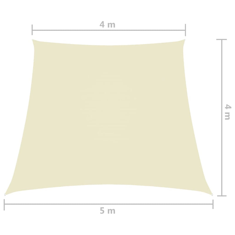 vidaXL krémszínű trapéz alakú oxford-szövet napvitorla 4/5 x 4 m