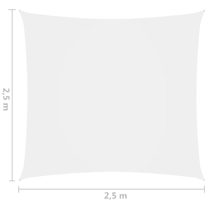 vidaXL fehér négyzet alakú oxford-szövet napvitorla 2,5 x 2,5 m