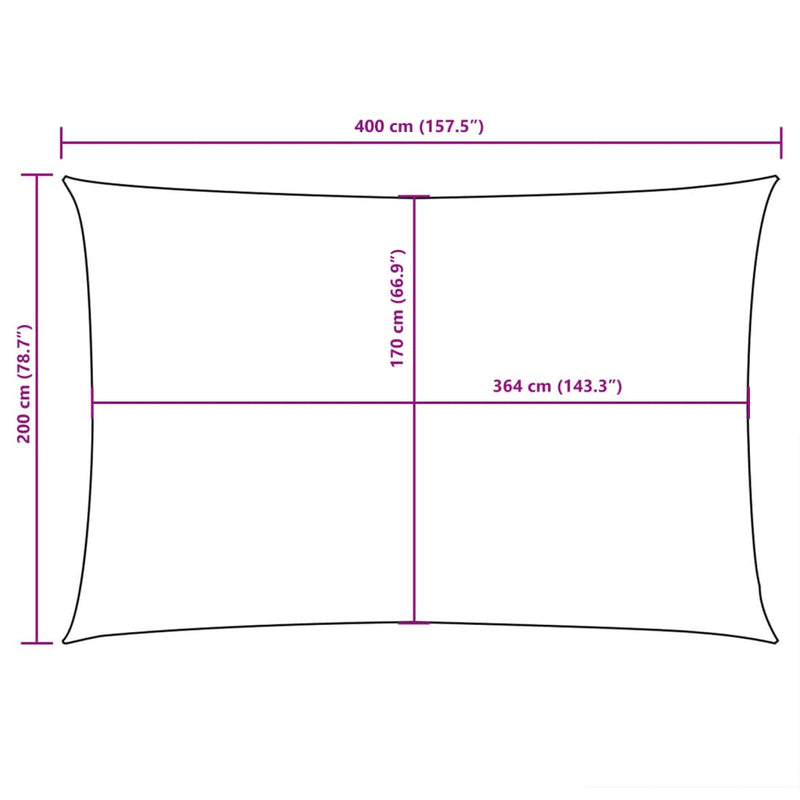 vidaXL fehér téglalap alakú oxford-szövet napvitorla 2 x 4 m