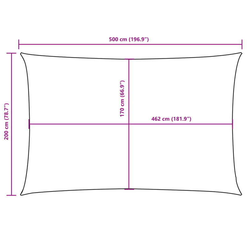 vidaXL fehér téglalap alakú oxford-szövet napvitorla 2 x 5 m