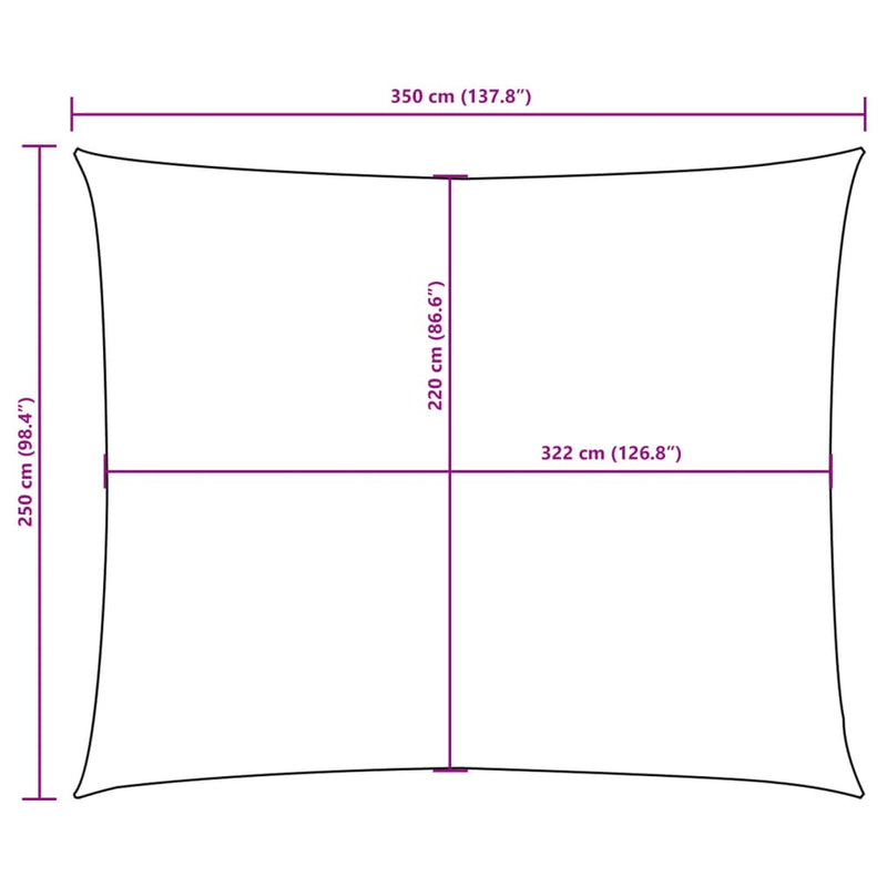 vidaXL fehér téglalap alakú oxford-szövet napvitorla 2,5 x 3,5 m