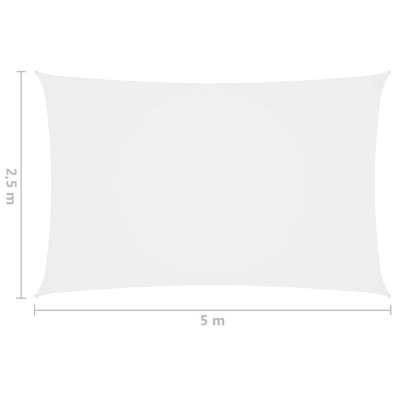 vidaXL fehér téglalap alakú oxford-szövet napvitorla 2,5 x 5 m