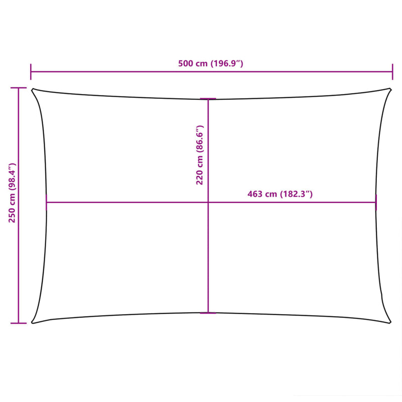 vidaXL fehér téglalap alakú oxford-szövet napvitorla 2,5 x 5 m