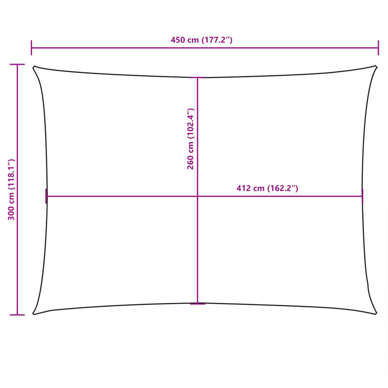 vidaXL fehér téglalap alakú oxford-szövet napvitorla 3 x 4,5 m