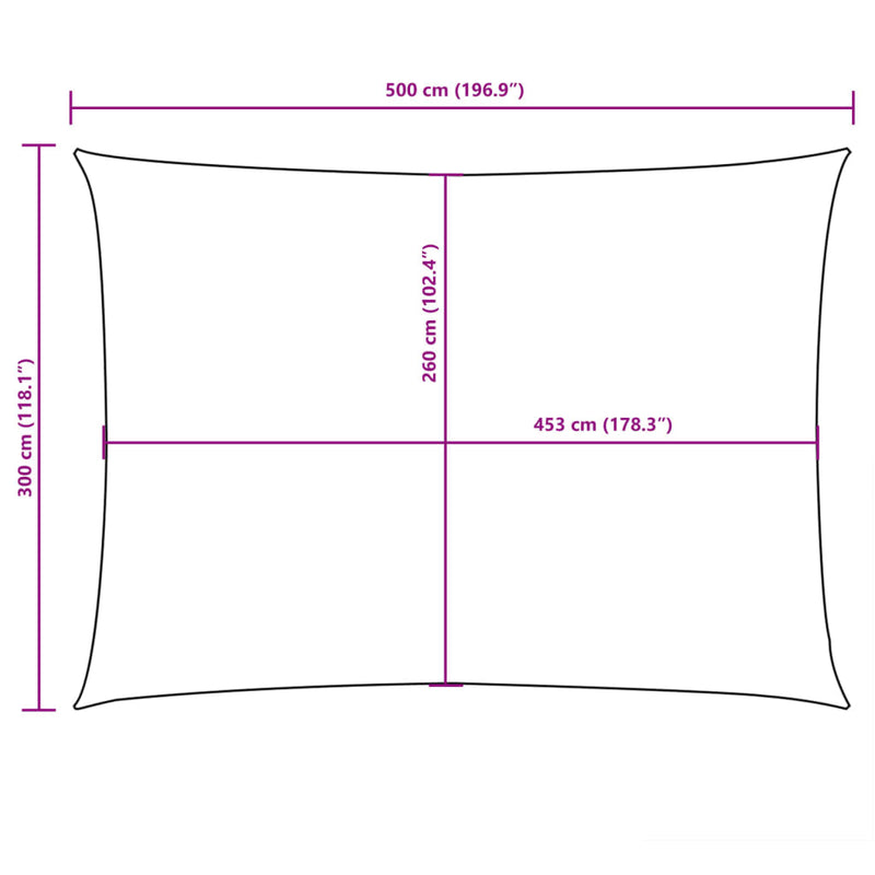 vidaXL fehér téglalap alakú oxford-szövet napvitorla 3 x 5 m