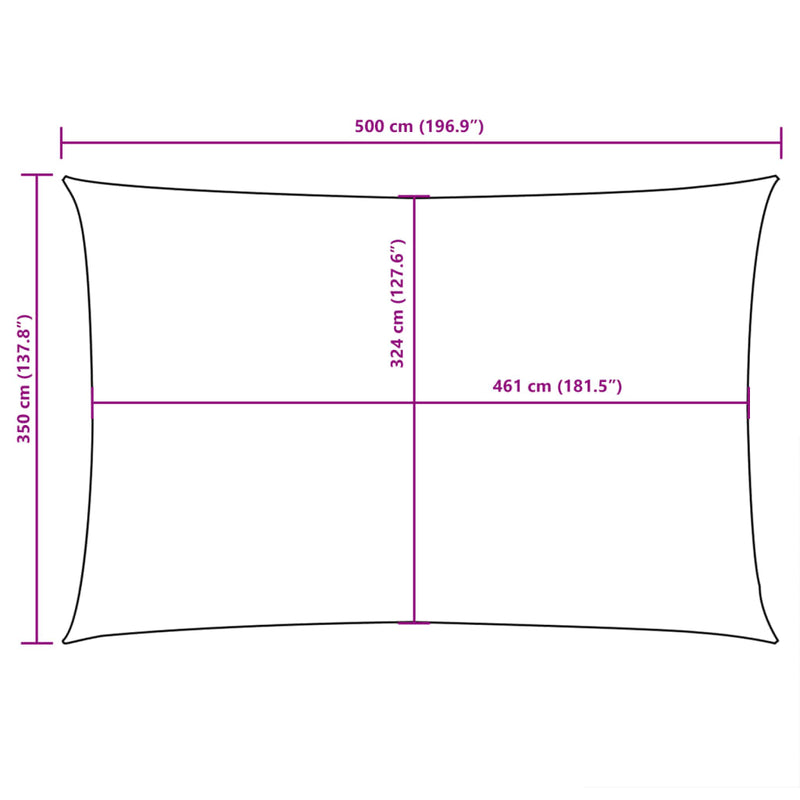 vidaXL fehér téglalap alakú oxford-szövet napvitorla 3,5 x 5 m