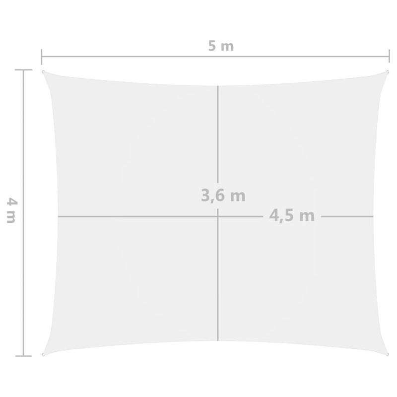 vidaXL fehér téglalap alakú oxford-szövet napvitorla 4 x 5 m