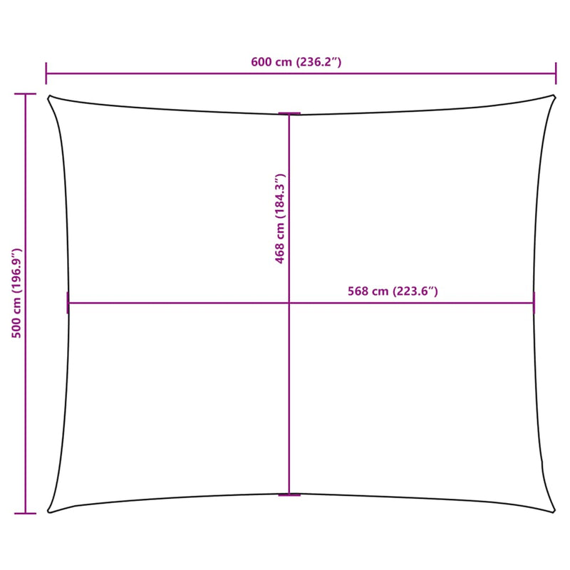 vidaXL fehér téglalap alakú oxford-szövet napvitorla 5 x 6 m