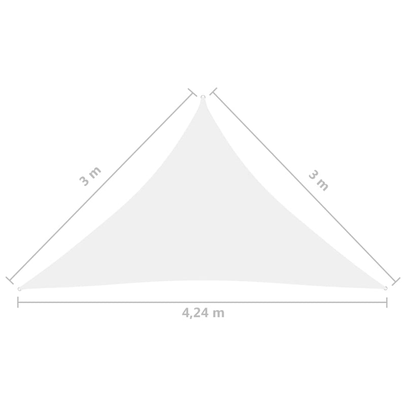 vidaXL fehér háromszögű oxford-szövet napvitorla 3 x 3 x 4,24 m