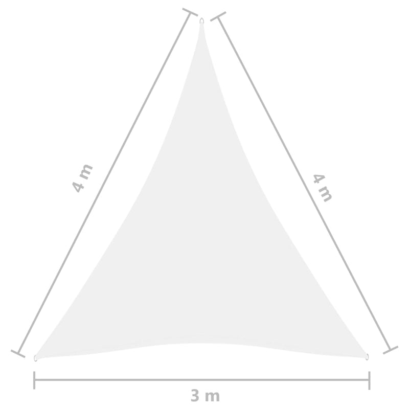 vidaXL fehér háromszögű oxford-szövet napvitorla 3 x 4 x 4 m