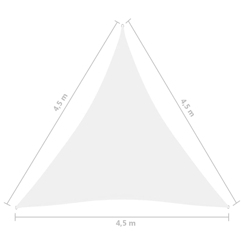 vidaXL fehér háromszögű oxford-szövet napvitorla 4,5 x 4,5 x 4,5 m