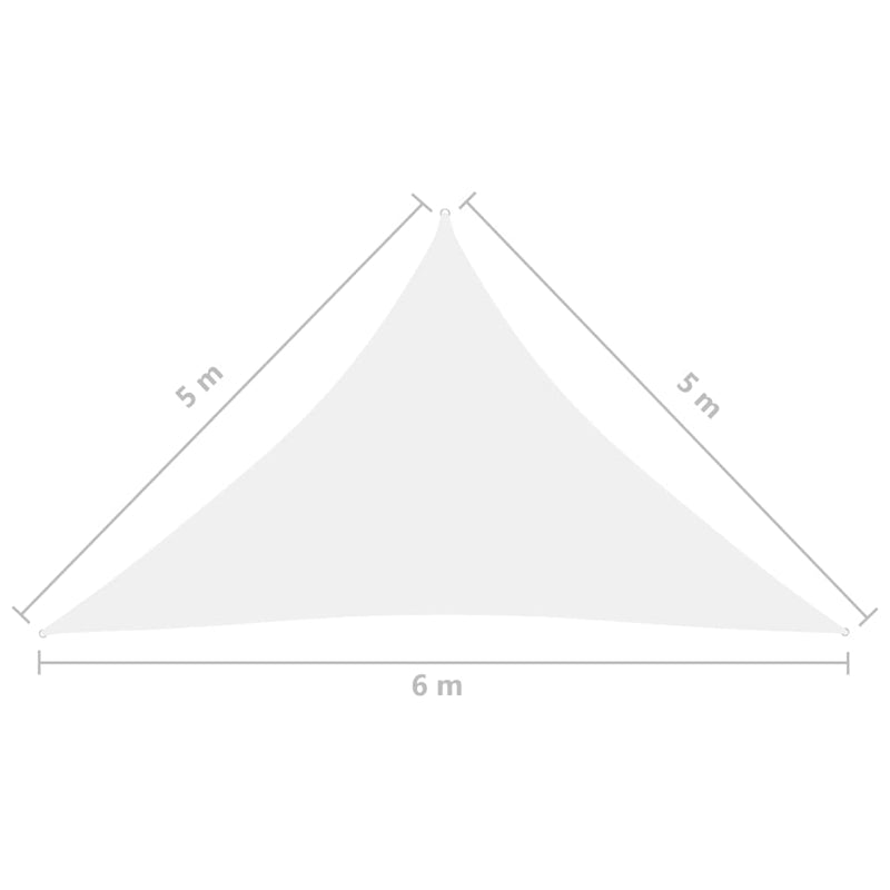 vidaXL fehér háromszögű oxford-szövet napvitorla 5 x 5 x 6 m