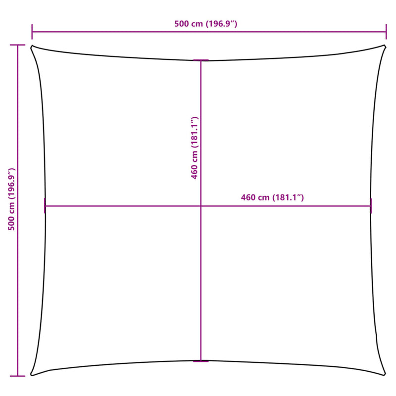 vidaXL terrakotta négyzet alakú oxford-szövet napvitorla 5 x 5 m