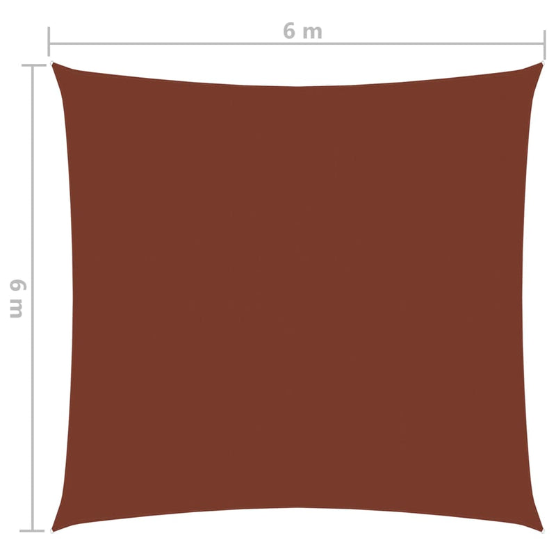 vidaXL terrakotta négyzet alakú oxford-szövet napvitorla 6 x 6 m