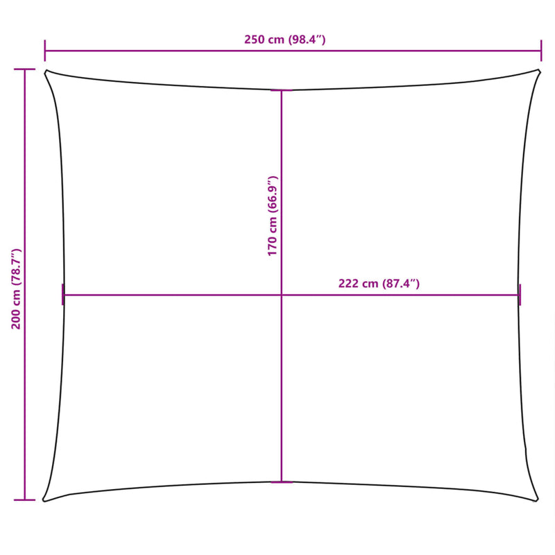 vidaXL terrakotta téglalap alakú oxford-szövet napvitorla 2 x 2,5 m