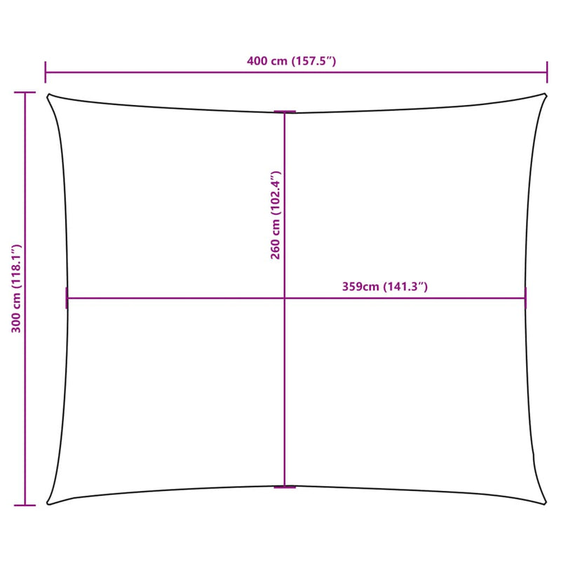 vidaXL terrakotta téglalap alakú oxford-szövet napvitorla 3 x 4 m