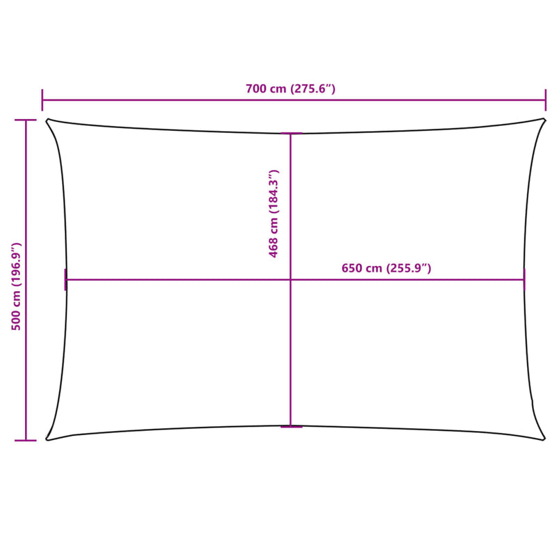 vidaXL terrakotta téglalap alakú oxford-szövet napvitorla 5 x 7 m