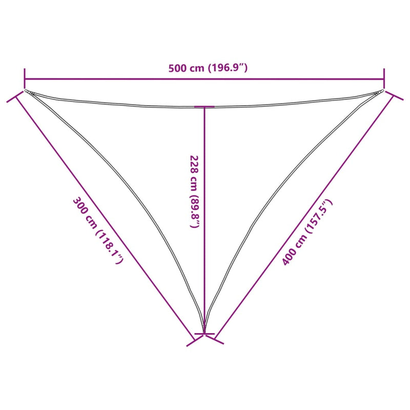vidaXL terrakotta háromszögű oxford-szövet napvitorla 3 x 4 x 5 m