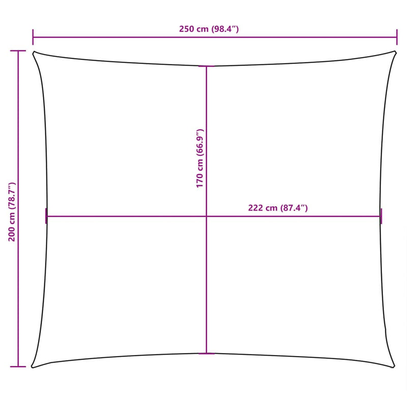 vidaXL tópszínű téglalap alakú oxford-szövet napvitorla 2 x 2,5 m