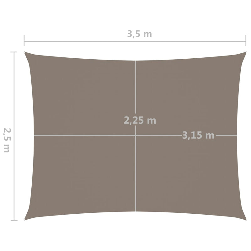 vidaXL tópszínű téglalap alakú oxford-szövet napvitorla 2,5 x 3,5 m