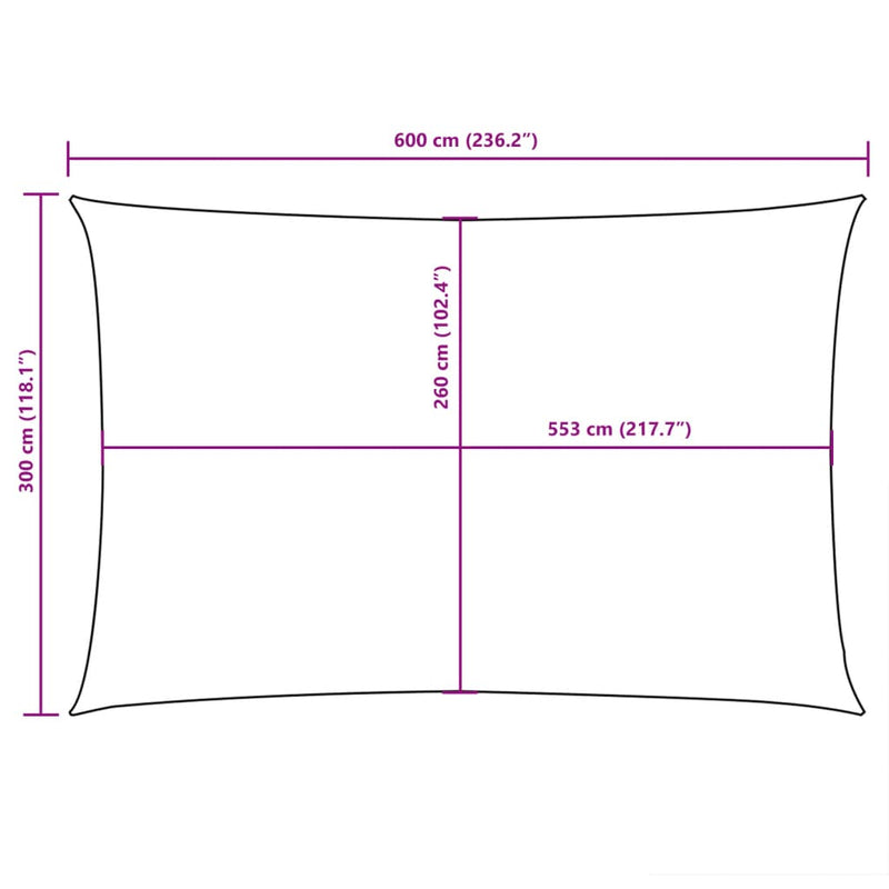 vidaXL fehér téglalap alakú oxford-szövet napvitorla 3 x 6 m