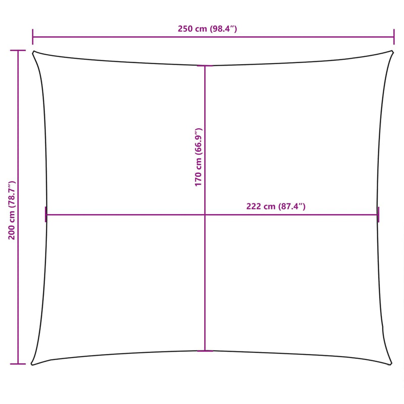 vidaXL sötétzöld téglalap alakú oxford-szövet napvitorla 2 x 2,5 m