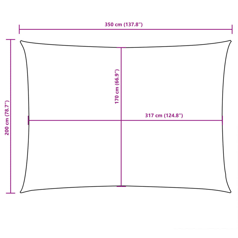 vidaXL sötétzöld téglalap alakú oxford-szövet napvitorla 2 x 3,5 m