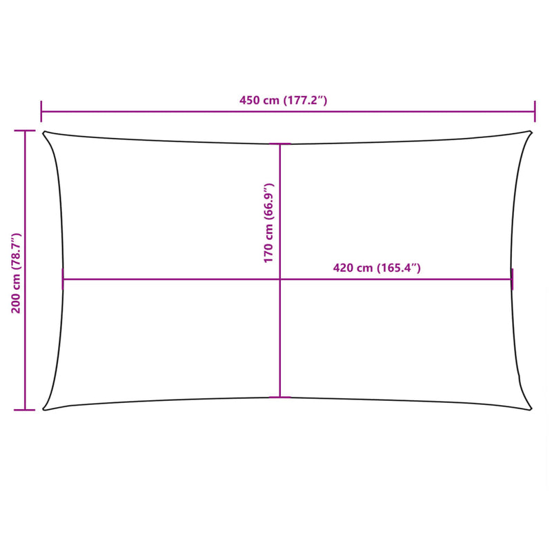 vidaXL sötétzöld téglalap alakú oxford-szövet napvitorla 2 x 4,5 m