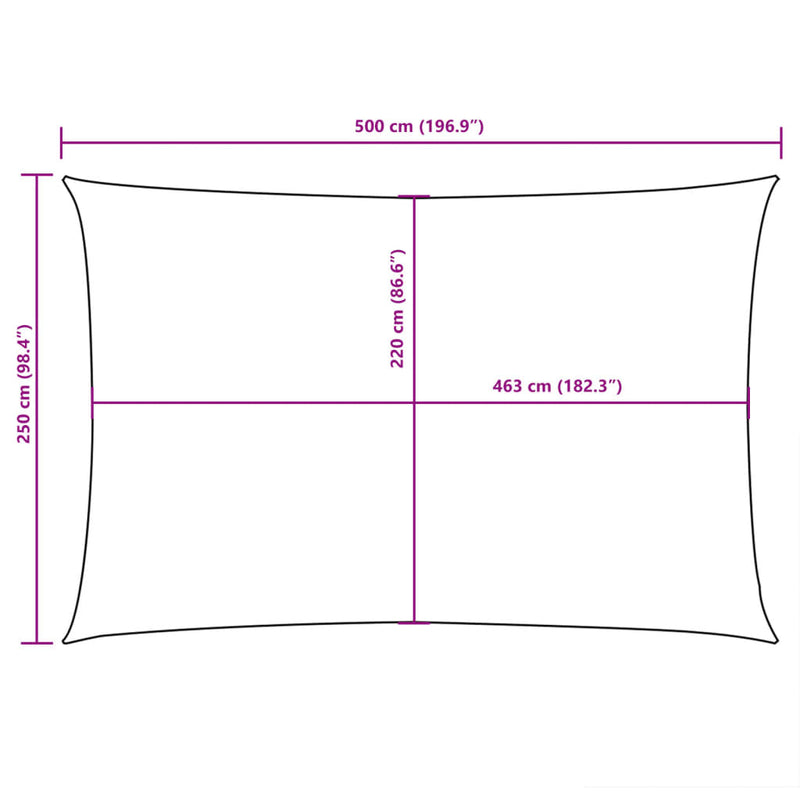 vidaXL sötétzöld téglalap alakú oxford-szövet napvitorla 2,5 x 5 m