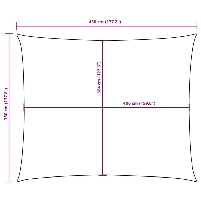 vidaXL sötétzöld téglalap alakú oxford-szövet napvitorla 3,5 x 4,5 m